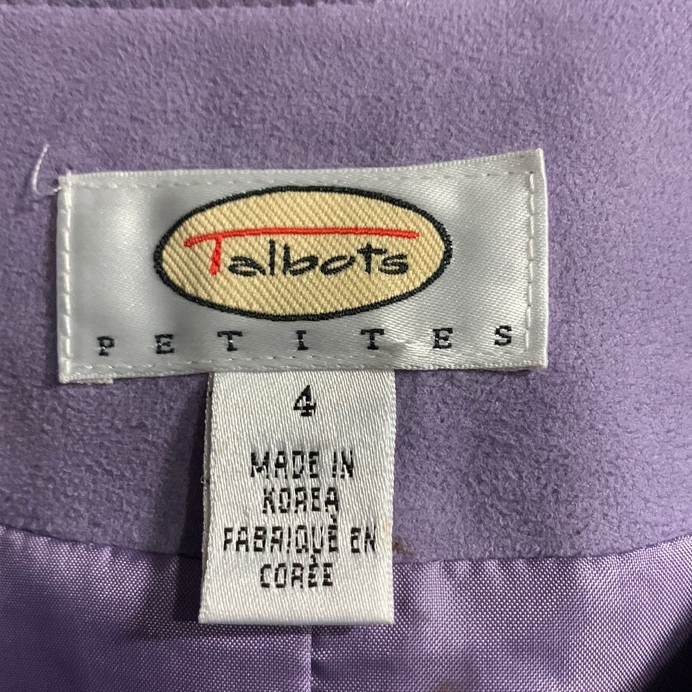 Talbots lavender size 4 soft zipper down jacket - Picture 4 of 6